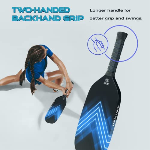 Kasaca Blue Pickleball Paddles USAPA Carbon Fiber Pickleball Paddle with Pickle Ball Paddle Cover Pickle Ball Raquette Pickle Ball Racket Edgeless Style Pickleball Racket Lightweight Single Paddle