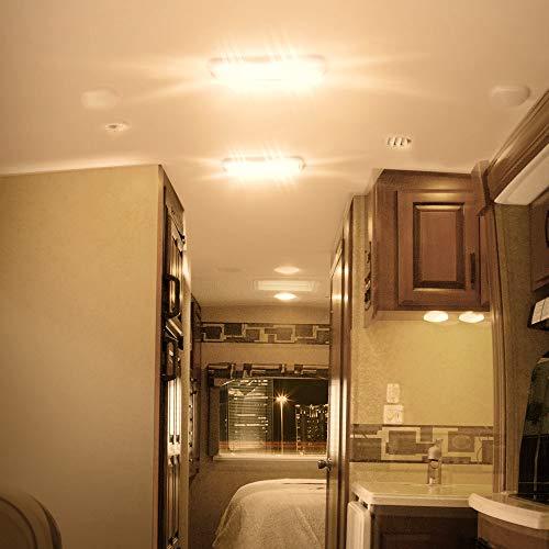 MICTUNING 12V LED RV Ceiling Double Dome Light Fixture 11.5 inches RV Interior Lighting with Switch for Trailer Camper (Warm White, Pack of 3)