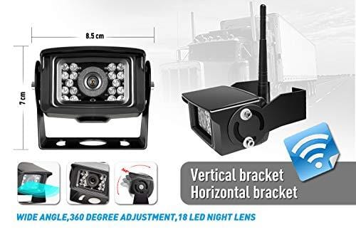 ZEROXCLUB Digital Wireless Backup Camera System Kit,No Interference,IP69 Waterproof Wireless Rear View Camera + 7'' LCD Wireless Reverse Monitor for Rv/Truck/Trailer/Bus/Pickup/Van (W01-7 inch)