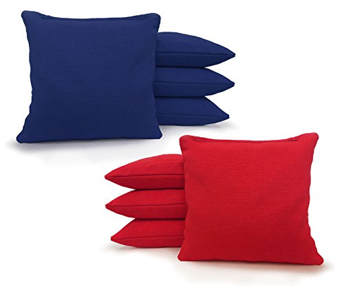 Tailgating Pros Stars and Stripes Cornhole Boards w/Bean Bags - 4'x2' Patriotic Corn Hole Game w/Carrying Case & Bags (Red/Royal All Weather, 4'x2' Boards w/LED Ring Lights)