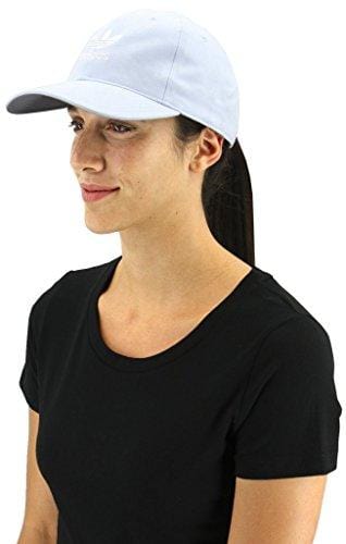 adidas Women's Originals Relaxed Plus Adjustable Strapback Cap, Aero Blue Suede/White, One Size