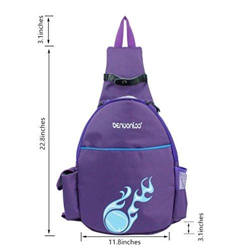 Klau Tennis Racquet Backpack, Nylon Tennis Racket Cover Outdoor Sports Bag Purple for Children Teenagers Tennis Beginners