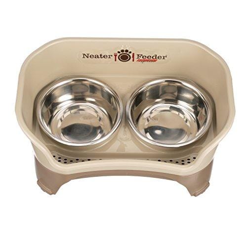 Neater Feeder Express (Medium to Large Dog, Champagne) - with Stainless Steel, Drip Proof, No Tip and Non Slip Dog Bowls and Mess Proof Pet Feeder