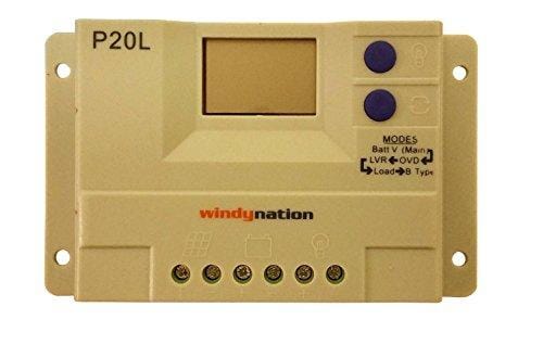 WindyNation Complete Solar 100 Watt Panel Kit: 100W Solar Panel + 20A LCD Display PWM Charge Controller + MC4 Connectors + Mounting Z Brackets for 12V Battery Off Grid, RV, Boat