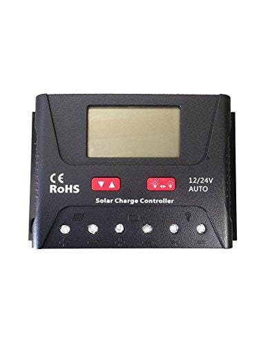 HQST 100 Watts 12 Volts Polycrystalline Solar Panel Off-Grid RV and Boat Kit with 30A PWM LCD Display Charge Controller/Adaptor Cables/Mounting Brackets