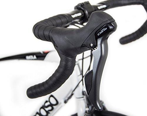 Tommaso Imola Endurance Aluminum Road Bike, Shimano Claris R2000, 24 Speeds - White - Medium