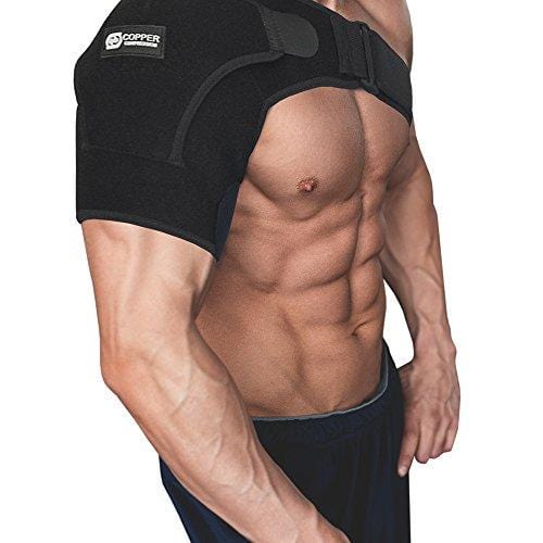 Copper Compression Recovery Shoulder Brace - Highest Copper Content Shoulder Stability Support Brace. Adjustable Fit Sleeve Wrap Men Women. Relief for Shoulder Injuries, Tendonitis (One Size Regular)