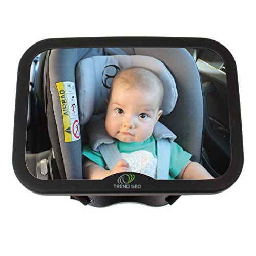 Trendgeo Baby Car Mirror for Back Seat 360 Wide Angle Baby Mirror for Car Rear Facing & Front Facing Car Back Seat Full View Infant Easy Installation on Headrest for Baby Toddler Children