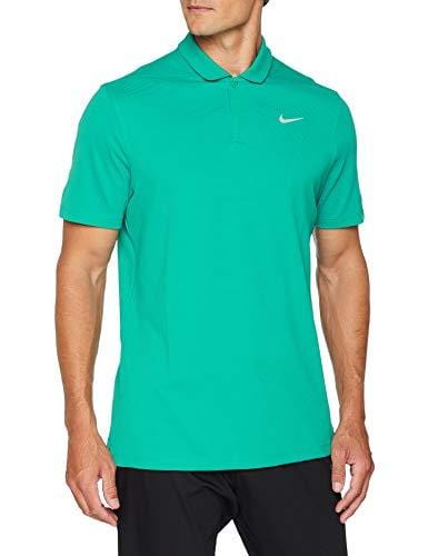 NIKE AeroReact Victory Stripe Golf Polo 2018 Neptune Green/Flat Silver Medium
