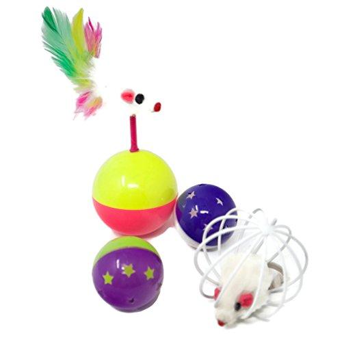 Youngever 24 Cat Toys Kitten Toys Assortments, 2 Way Tunnel, Cat Feather Teaser - Wand Interactive Feather Toy Fluffy Mouse, Crinkle Balls for Cat, Puppy, Kitty, Kitten
