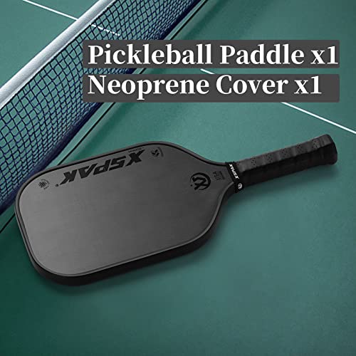 XS XSPAK Carbon Fiber Pickleball Paddle - Tournament Edition - World Champion Surface Technology Options Pickleball Racket - USAPA Polypropylene Honeycomb Paddle with Cushion Comfort Grip