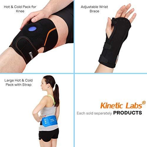 Reusable Gel Ice Pack for Injuries with Strap by Kinetic Labs | Hot Cold Gel Pack Wrap for Pain Relief | Best Ice Wrap for Elbow Ankle Knee Wrist Leg Shoulder Neck Arm Thigh Feet Headaches Surgery