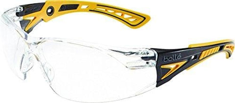 Bolle Safety Rush+ Safety Glasses, Yellow & Black Frame, Clear Lenses