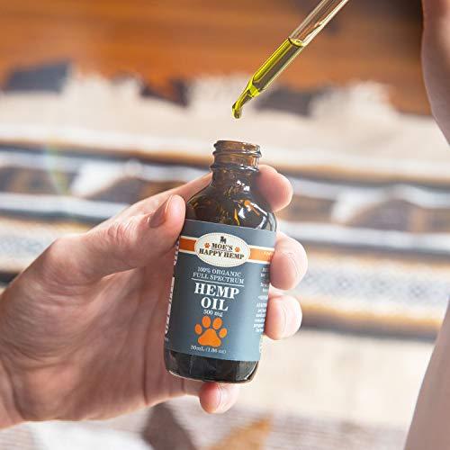 Organic Hemp Oil for Dogs with Calming Treats: Dog Anxiety Relief and Calm Aid for Hyperactive or Aggressive Pets - Daily Supplement to Support Joints, Healthy Skin and Coat - 2 Ounce Dropper Bottle