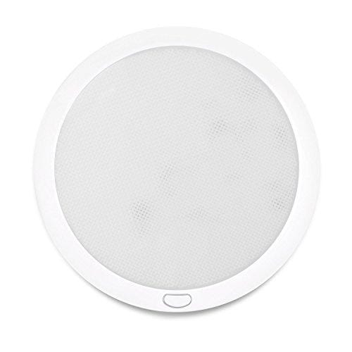 Dream Lighting 12volt LED Panel Ceiling Dome Light Fixture with Switch for RV Motorhome & Marine-8.5 Inches, with Memory Function, Cool White & Blue