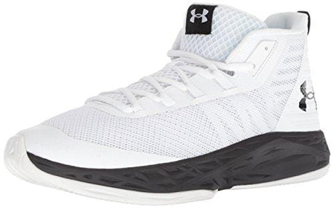 Under Armour Men's Jet Mid Basketball Shoe, White (100)/Black, 8.5