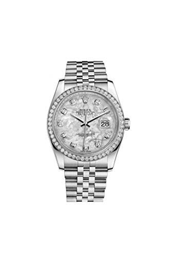 Rolex Datejust 36mm Mother Of Pearl Dial Diamond Bezel Steel Ladies Watch 116244