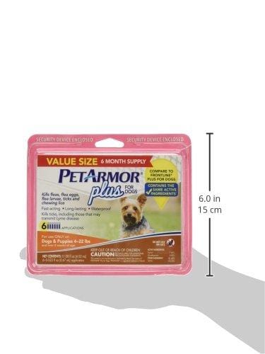 PetArmor Plus for Dogs, Flea and Tick Prevention for Small Dogs (5-22 Pounds), Includes 6 Month Supply of Topical Flea Treatments