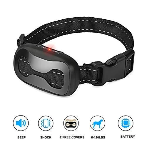 Bark Collar 7 Adjustable Sensitivity No Bark Collar Beep/Vibration Mode No Shock Anti-Barking Collar for Small Medium Large Dogs(Black&Gold)