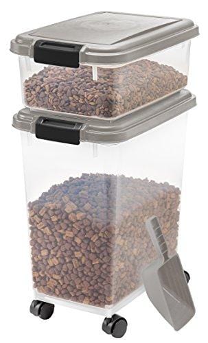 IRIS USA, MP-8/MP-1/SCP-2, 3- Piece Airtight Pet Food Storage Container Combo, Chrome, 1 Pack