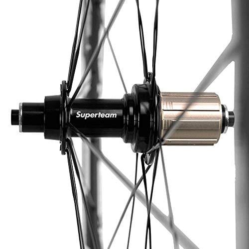 Superteam 50mm Clincher Wheelset 700c 23mm Width Cycling Racing Road Carbon Wheel Decal (White Decal)