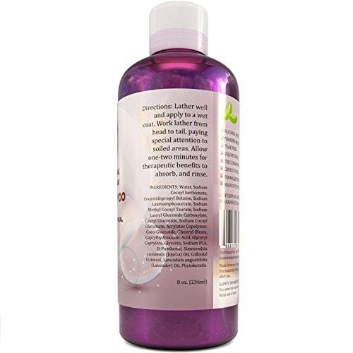 Natural Colloidal Oatmeal Moisturizing Pet Shampoo for Itchy Skin - Lavender Pet Odor Eliminator - for Dogs and Cats - with Jojoba Essential Oil - Pet Dander Remover