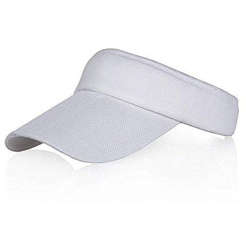 White Sun Visors for Women and Girls, Long Brim Thicker Sweatband Adjustable Hats Caps for Cycling Fishing Tennis Running Jogging and Other Sports