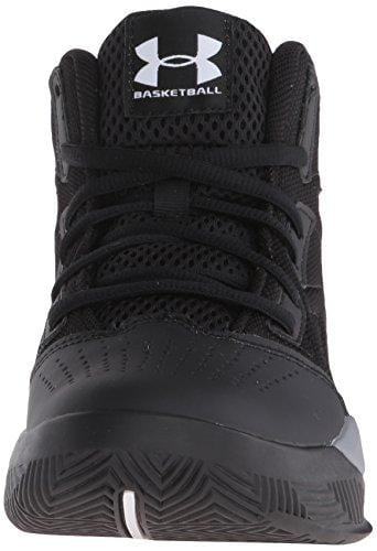 Under Armour Men's Grade School Jet Mid Basketball Shoe, Black (001)/Steel, 7
