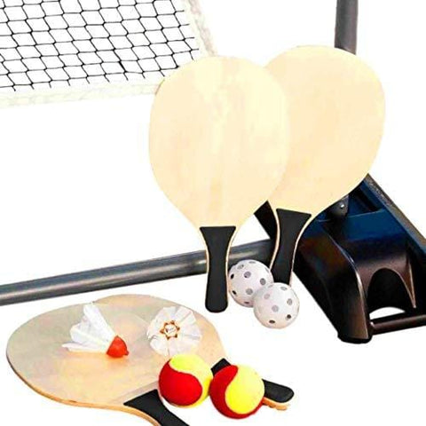 Pickleball Bundle Paddle Wood Net Base Carry Bags Set Tennis Balls Set for 4 Pack Outdoor Game Portable & Ebook by AllTim3Shopping.