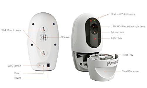 Pawbo Life Pet Camera: WiFi HD Video with 2-Way Audio, Treat Dispenser and Laser Game, Designed for Dogs and Cats