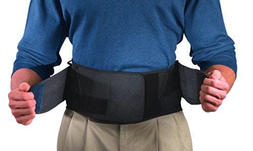 Mueller 255 Lumbar Support Back Brace with Removable Pad, Black, Regular(Package May Vary)
