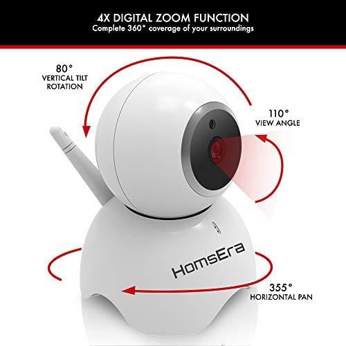[Clearance SALE] Upgraded 2019 - HomsEra 1080P Full HD 2MP Wireless Pet/Dog/Baby/Home Security Camera MotionDetection, 2 WayAudio, NightVision, Pan/Tilt/Zoom, CLOUD Storage IOS/Android/WindowsPC App