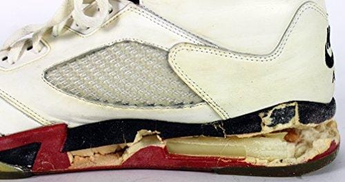 Bulls Michael Jordan Signed 1990 Game Used Nike Air Jordan V Shoes BAS