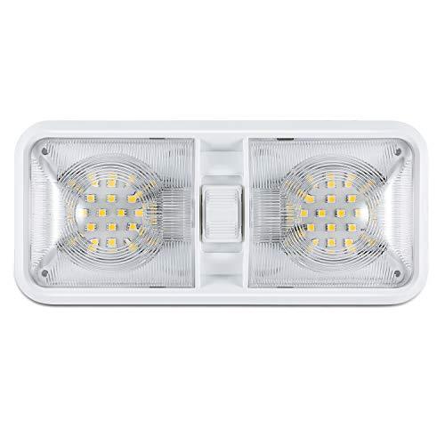 Kohree 12V Led RV Ceiling Dome Light RV Interior Lighting for Trailer Camper with Switch, White, 600 Lumens