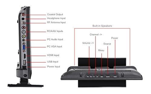 Small TV - Perfect Kitchen TV - 15.6 inch LED TV - Watch HDTV Anywhere - for Kitchen tv, RV tv, Office tv & More- Free HD Local Channels - Small HD TV - USB, HDMI, RCA, RF & More