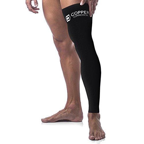 Copper Compression Full Leg Sleeve - Guaranteed Highest Copper Sleeves & Pants. Single Leg Pant/Tights Fit for Men and Women. Copper Knee Brace/Thigh/Calf Support Socks. Basketball, Arthritis (XL)