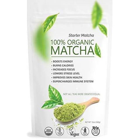 Starter Matcha Green Tea Powder 12oz (340g) USDA Organic Matcha - 100% Pure & Natural Energy Boost - Vegan & GMO-Free - Culinary Matcha Tea (Shakes, Smoothies, Lattes, Baking)