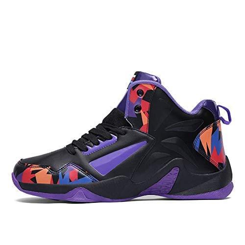 No.66 TOWN Women's Shock Absorption Running Shoes Sneaker,Basketball Shoes Size 7 Black Purple