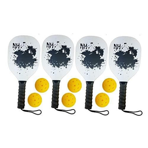 4 Wood Pickleball Paddles & 6 Balls - Wooden Pickleball Racket with Smooth Face - Ultra Cushion Grip Low Profile Paddle with 2 Balls (2 Paddles & 3 Balls) [product _type] NightHawk - Ultra Pickleball - The Pickleball Paddle MegaStore