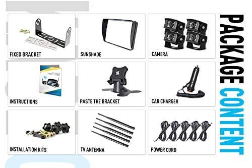 ZEROXCLUB Digital Wireless Backup Camera System Kit No Interference IP69 Waterproof Wireless Rearview Camera 7''Wireless Reversing Monitor for Truck/Semi-Trailer/RV/Box Truck WX04