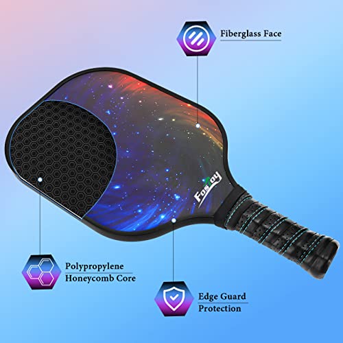 Pickleball Rackets Paddles, Fiberglass Surface Pickle Ball Rackets Set of 2, USAPA Approved, with 4 Balls,1 Pickleball Bag Racquet for Men and Women