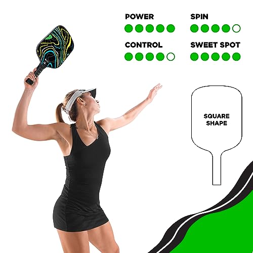 Kasaca Graphite T700 Carbon Fiber Pickleball Paddles, Grained Edge Guard, Honeycomb Core, Large Sweet Spot, Cushion Comfort Grip, USAPA Approved, Cute Paddle for Beginners Players, Women, Men