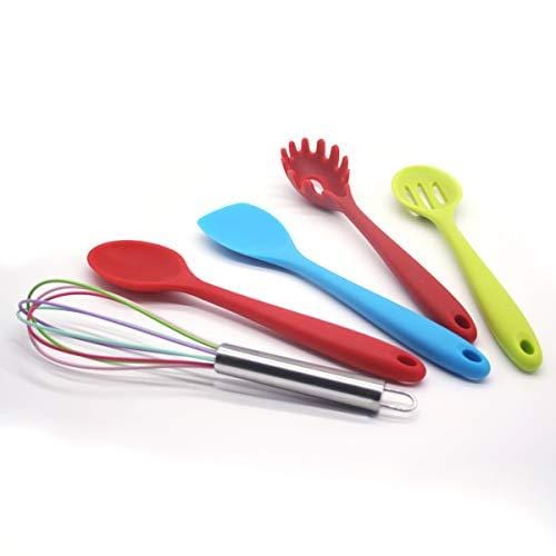 Kitchen Utensil Set Cooking Utensils, 10pcs Silicone Non-stick, High Heat Resistant Set, Turner Tong Spatula Spoon Tools for Cooking, Baking, Serving, Gift for Parents Family