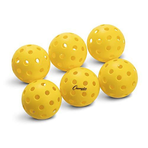 Champion Sports Outdoor Pickleball Balls: Official Size Outdoor Pickleballs - Yellow Pickleball Ball Set for Outdoor Courts - 6 Pack [product _type] Champion Sports - Ultra Pickleball - The Pickleball Paddle MegaStore