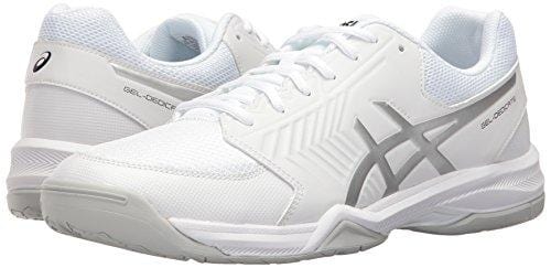 ASICS Men's Gel-Dedicate 5 Tennis Shoe, White/Silver, 10.5 M US