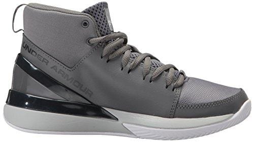 Under Armour Boys' Grade School X Level Ninja Basketball Shoe, Graphite (100)/White, 4.5