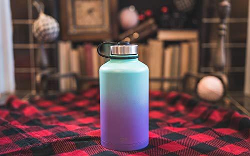 Simple Modern 40 oz Summit Water Bottle - Stainless Steel Liter Flask +2 Lids - Wide Mouth Double Wall Vacuum Insulated Leakproof Thermos Ombre: Sweet Taffy