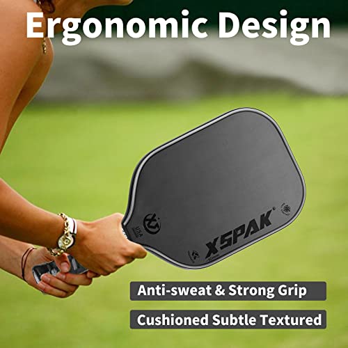 XS XSPAK Carbon Fiber Pickleball Paddle - Tournament Edition - World Champion Surface Technology Options Pickleball Racket - USAPA Polypropylene Honeycomb Paddle with Cushion Comfort Grip