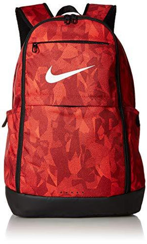 Nike Brasilia XL Backpack - All Over Print 2, Habanero Red/Team Red/White, Misc
