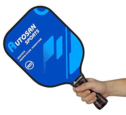 Autosan Pickleball Paddle Graphite Pickleball Racket Set with Free Carry Bag & eBook | Pickleball Racquet Lightweight and WideBody | USAPA Approved | Carbon Fiber Pickleball Paddle | PP Honeycomb Core